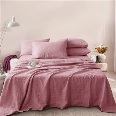 100 ফ্ল্যাক্স লিনেন বিছানা